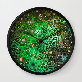 RAINBOW DOTTY OCEAN 3 Green Lime Ombre Space Galaxy Colorful Polka Dot Bubbles Abstract Painting Art Wall Clock | Abstract, Space, Pattern, Painting 