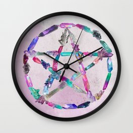 Pentacrystal Wall Clock | Collage, Scary, Digital, Graphic Design 