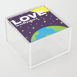 Love is everywhere. Planet with heart stars Acrylic Box