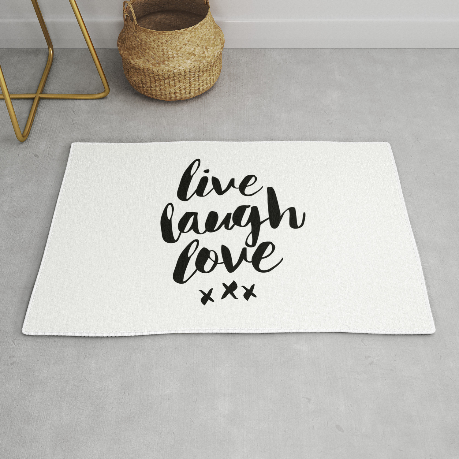Live Laugh Love Black And White Wall Hangings Typography Design