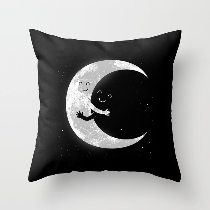 Moon Hug Throw Pillow