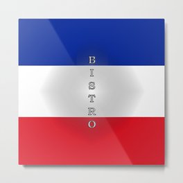 Tricolore Bistro Metal Print | Typography, Graphicdesign, Red, Food, Restaurant, White, Digital, Flag, France, Popart 