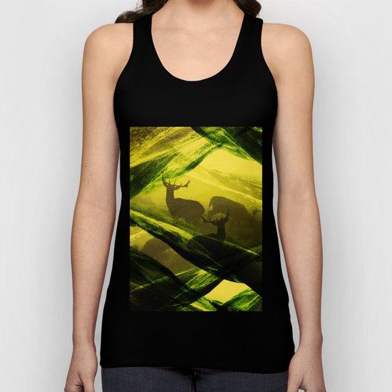 Oh Deer Complex Green Unisex Tank Top