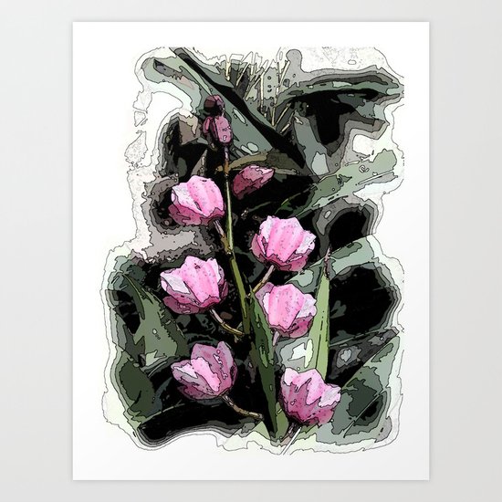 Vintage Orchids Art Print
