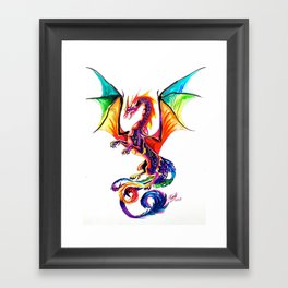 Rainbow Dragon Framed Art Print