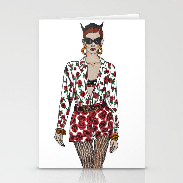Moschino Fashion Illustration Roses Stationery Cards By