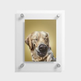 Smiling Golden Retriever Dog Floating Acrylic Print