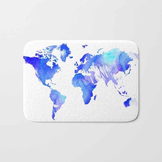 Watercolour World Bath Mat