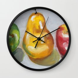 Fruits, apples and pear Wall Clock