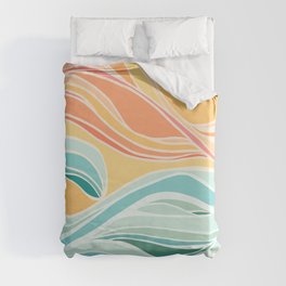 Sea and Sky Abstract Landscape Duvet Cover