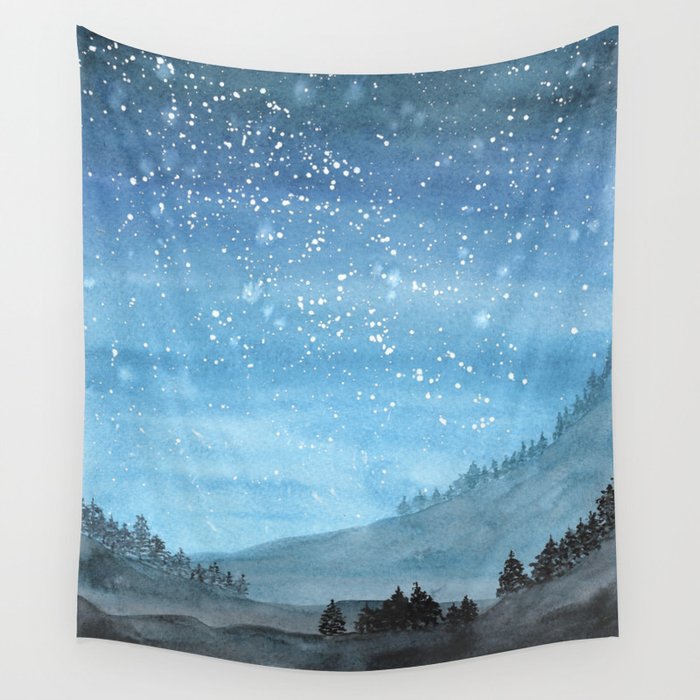 Blue Evening Wall Tapestry