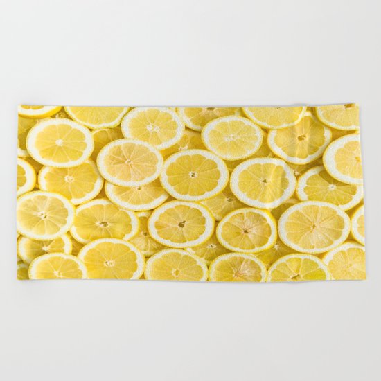 Lemon pattern Beach Towel