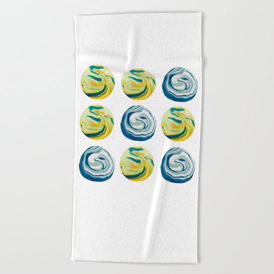 Marbling Tic Tac Toe Beach Towel