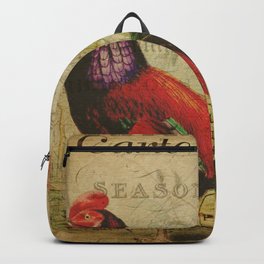 Vintage Post Card French Rooster Backpack