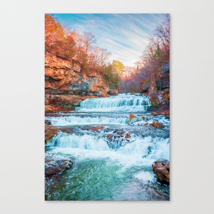 Colorful Waterfall | Long Exposure and Travel Photography Canvas Print