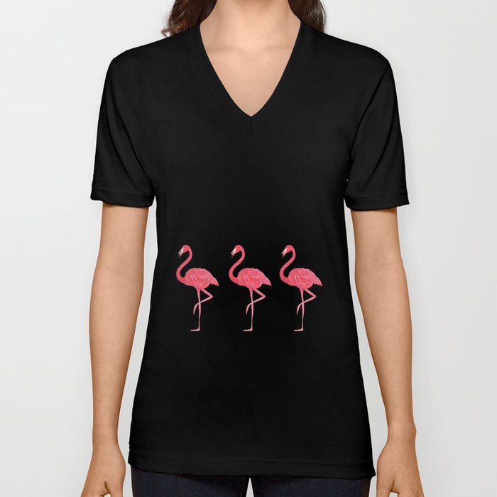 Flamingo tropical dance V Neck T Shirt