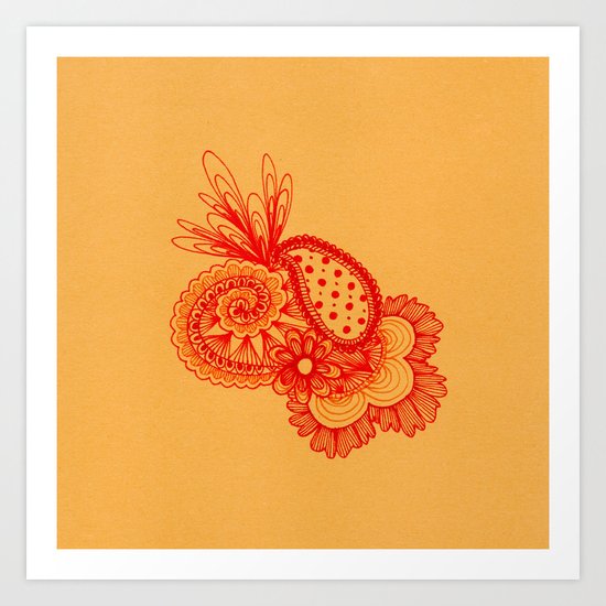 Red Arabesque Art Print