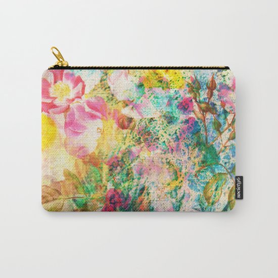 abstract with pink flowers Carry-All Pouch