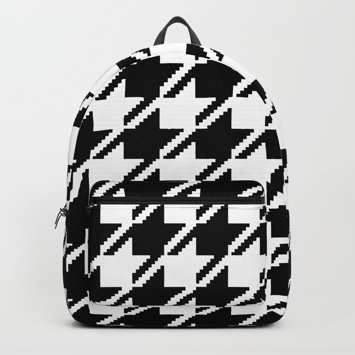Large Puppytooth Pattern (black and white houndstooth) Backpack by