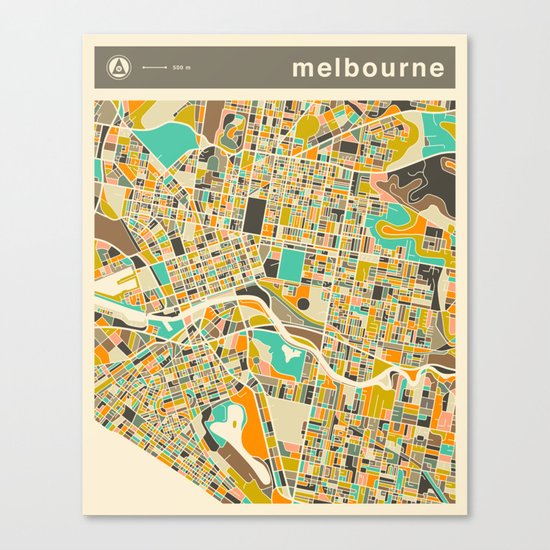 MELBOURNE MAP Canvas Print