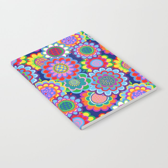 Jewel Tone 70s Floral Notebook