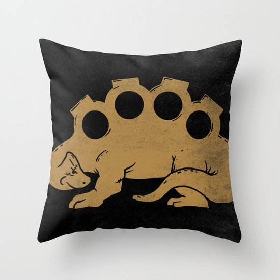 Brassknuckleosaurus Throw Pillow
