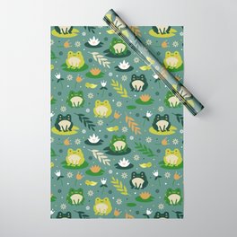 Cute little frogs pond pattern Wrapping Paper