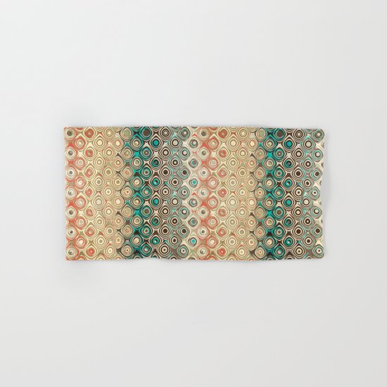 Retro Circles Pattern Hand & Bath Towel