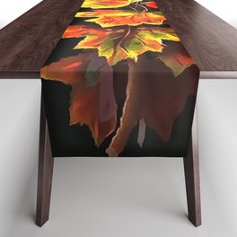 Christian Cross of Autumnal Leaves Acrylic Art Table Runner
