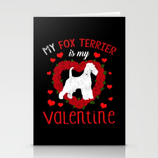 Dog Animal Hearts Day Terrier Is My Valentines Day Stationery Cards