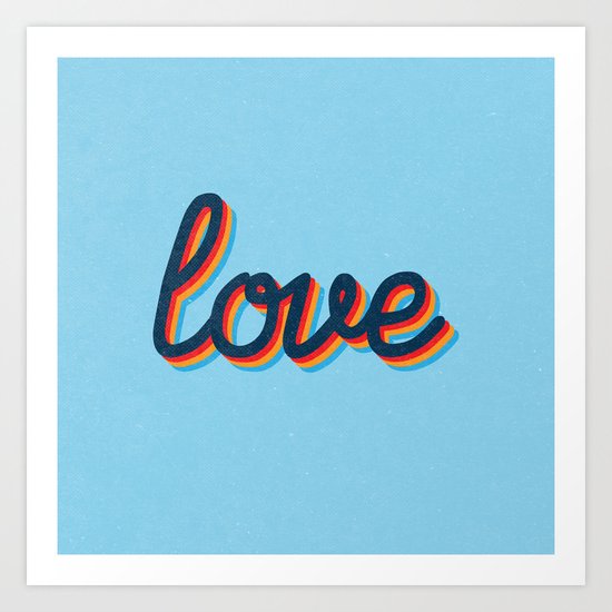 Love - blue version Art Print