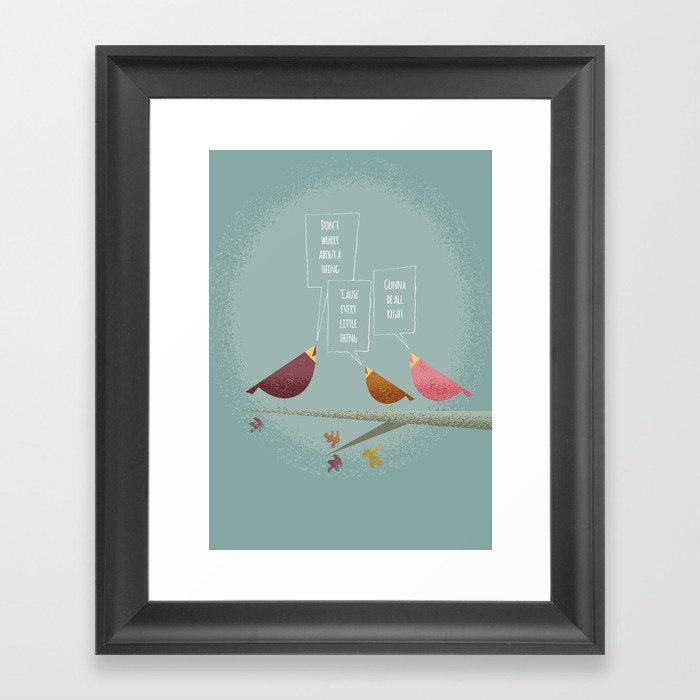 Three Little Birds Framed Art Print