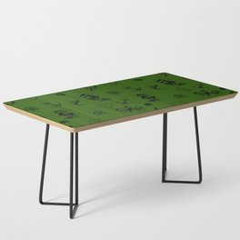 Green And Black Silhouettes Of Vintage Nautical Pattern Coffee Table