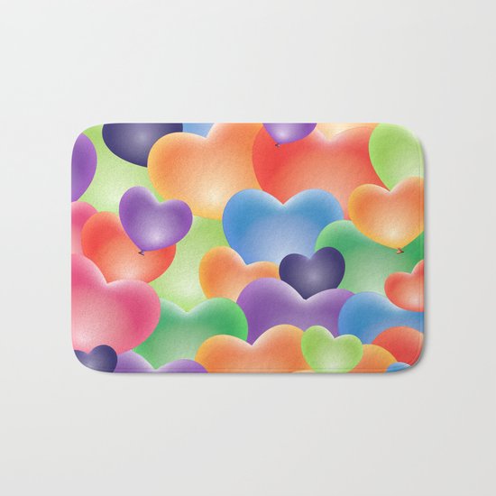 Valentine Balloon Hearts Bath Mat