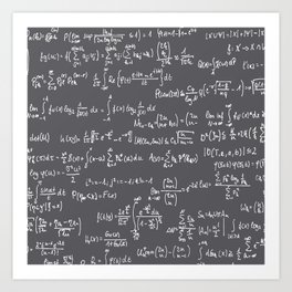 Math Equations // Charcoal Art Print