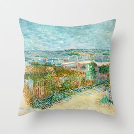 Montmartre, Behind the Moulin de la Galette, Paris, July 1887 by Vincent van Gogh Throw Pillow