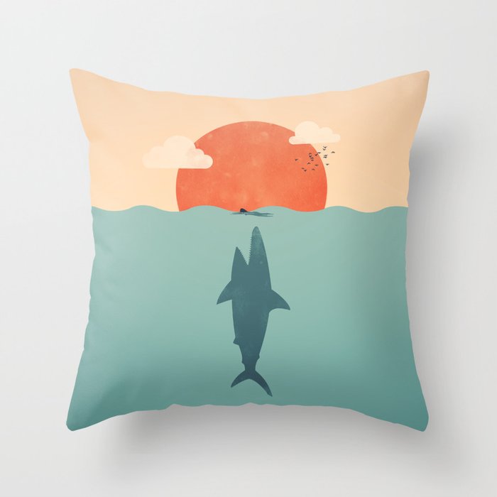 Shark Attack Throw Pillow