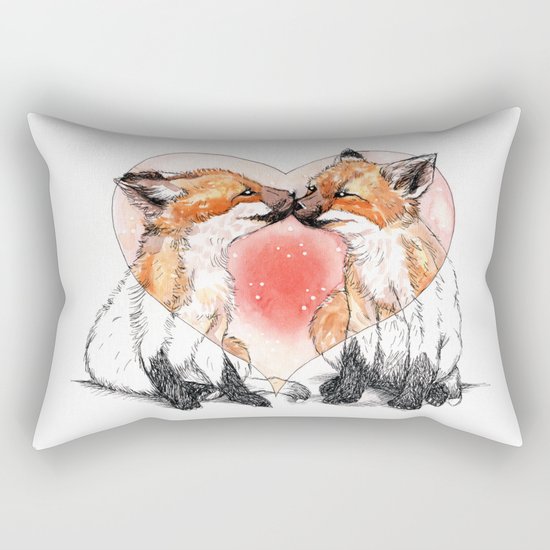 baby fox love Rectangular Pillow