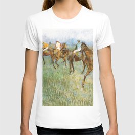 Jockeys In The Rain 1886 By Edgar Degas | Reproduction | Famous French Painter T Shirt