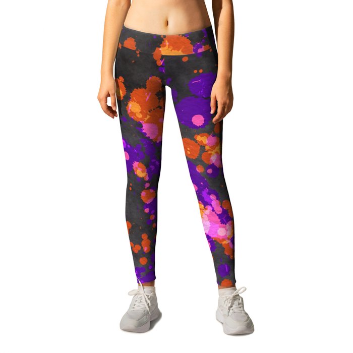 Halloween Splatter Watercolor Background 03 Leggings