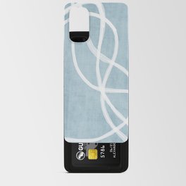 Minimalist White Line Art Light Blue Linen Digital Art Android Card Case