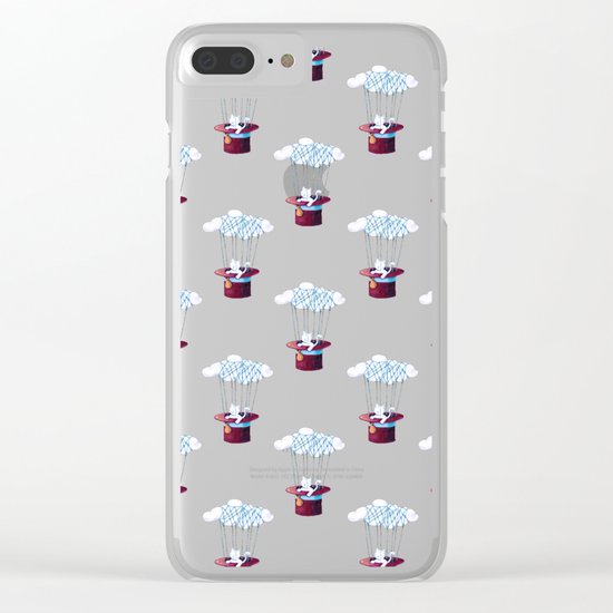Traveler Cat Pattern Clear iPhone Case