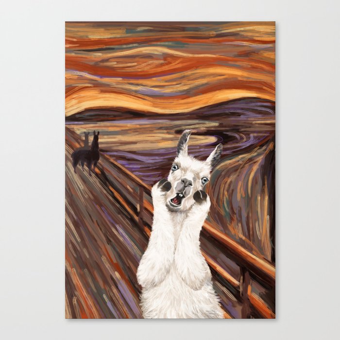 Llama The Scream Canvas Print