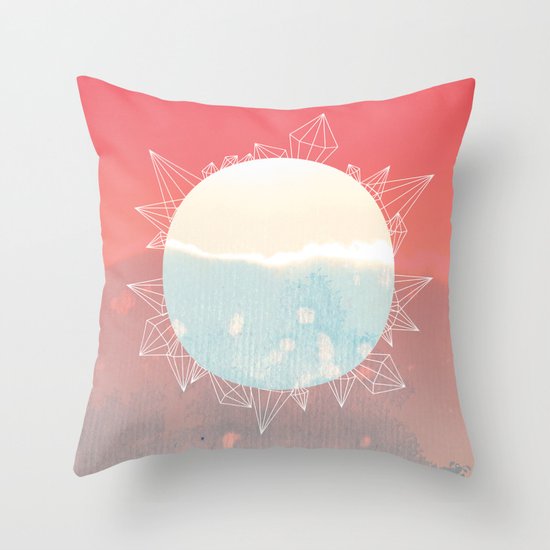crystal sunrise Throw Pillow