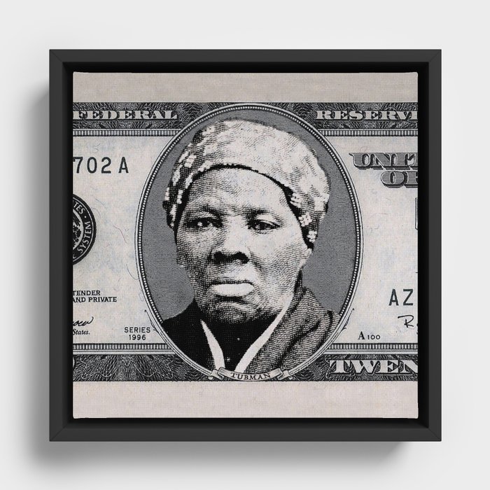 Harriet Tubman Twenty Dollar Bill Framed Canvas