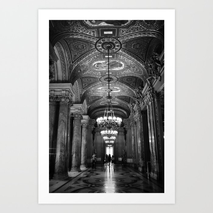 Palais Garnier in Black & White Art Print