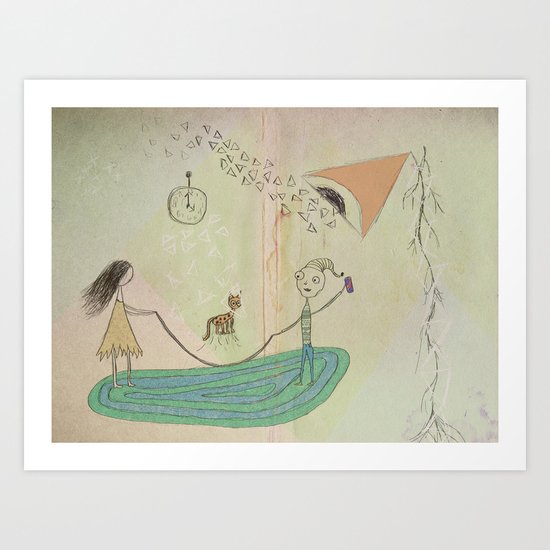 Jumping Rope in the Living Room Art Print