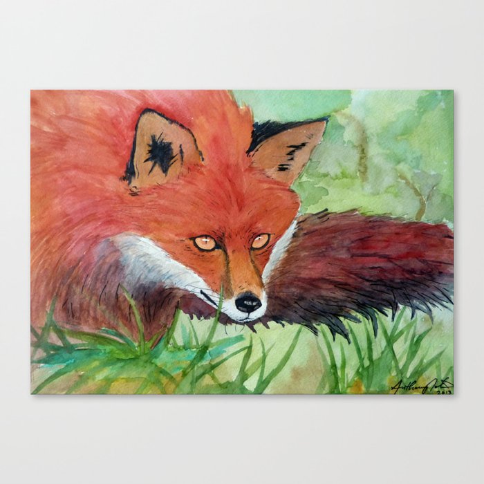 Fox Painting Canvas Print By Anthonynold Society6
