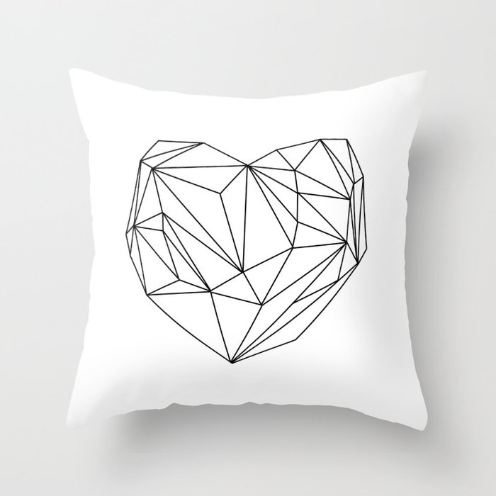 Heart Graphic (black on white) Throw Pillow