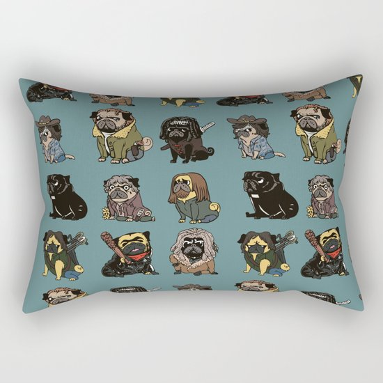 The Walking Pug Rectangular Pillow